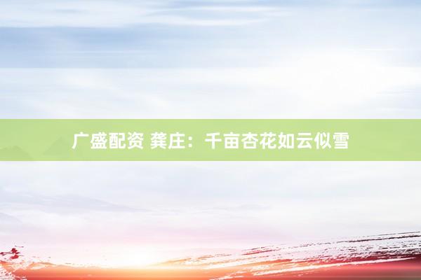广盛配资 龚庄：千亩杏花如云似雪